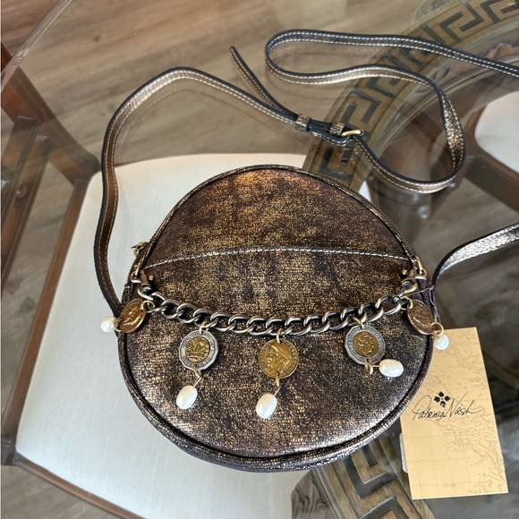 🤎🤎PATRICIA NASH SCAFATI METALLIC EXOTIC LIZARD LEATHER CROSSBODY BAG!🤎🤎 - Picture 3 of 8
